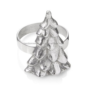 Anneau de serviette en forme d'arbre en argent, vintage, argent, vente en gros, Restaurant, hôtel, Villa, or, coloré, personnalisé, fait sur mesure, inde - Product Image 3