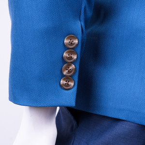 Traje Formal de Negocios Personalizado para Hombre Steve & James, Color Azul, Corte Entallado, Lino, Doble Botonadura, Cuello en V, Superventas OEM - Product Image 4