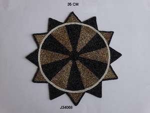 Manteles individuales redondos de cuentas de vidrio gris de alta calidad con borde en estilo de disco pequeño Otros colores también disponibles Manteles de mesa Vajilla - Product Image 6