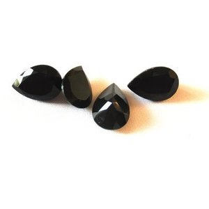 Pera facetada de ónix negro Natural de 7mm, 8mm, 9mm, precio al por mayor suelto, proveedor de piedras preciosas, tienda en línea, comprar piedras para la fabricación de joyas - Product Image 1