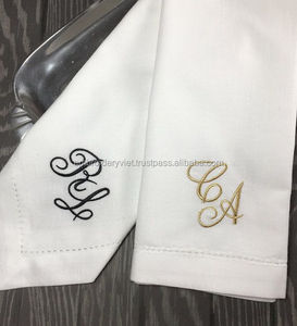 23*23เซนติเมตรผลิตค๊อกเทลผ้าฝ้ายผ้าเช็ดปากสำหรับงานแต่งงาน-ตัวอักษรตามที่ร้องขอโดยผู้เข้าพัก - Product Image 4