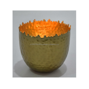 Portavelas de Hierro con Acabado Negro Dorado, Portavelas Votivo, Decoración del Hogar, Idea de Regalo para Bodas y Navidad, Hecho a Mano, Marca IHA - Product Image 1