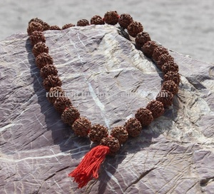Rudraksha de 108 Cuentas Naturales, Estilo Bohemia Kantha, Unisex, Regalo para Fiestas, Mala con Borla de Algodón, Certificado por Terceros para el Hinduismo - Product Image 4