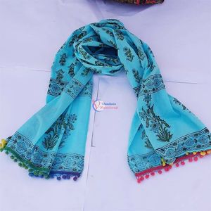 ผ้าฝ้ายบล็อกมือพิมพ์ผ้าพันคอ - Product Image 1