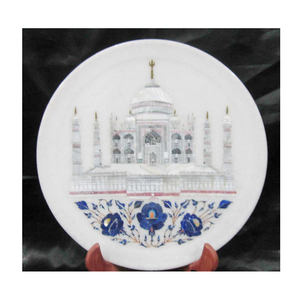 Plaque incrustation de Lapis-Lazuli en marbre avec Taj Mahal, Art de travail - Product Image 1