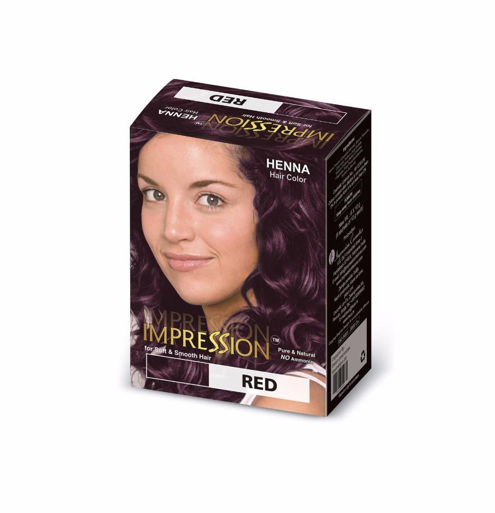 Красная пудра для окрашивания волос Impression Henna, стойкая красная Хна 