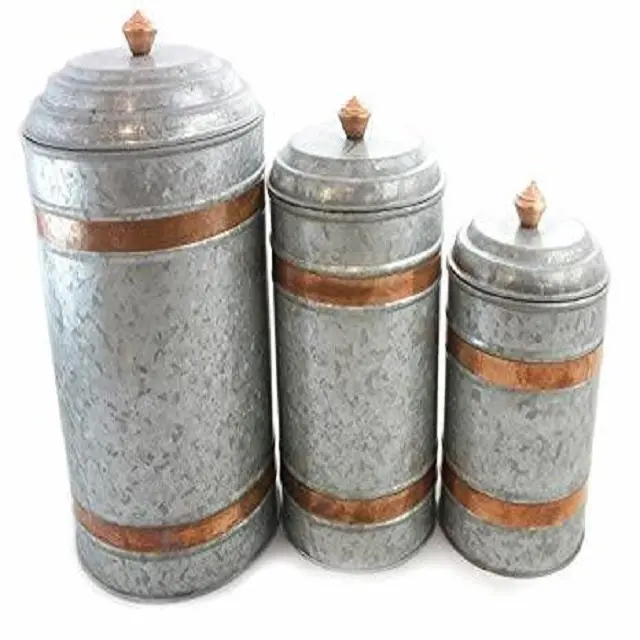 Galvanized Canister Sets Silver fancy New Design Stylish Best Quality Luxury Wholesale Canister For Sale