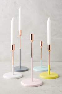 Coloré Cône De Cuivre Bougeoir Ensemble - Product Image 2