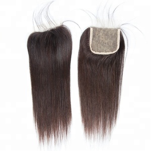 Cierre superior de encaje con cabello humano virgen de calidad en negro - Product Image 1