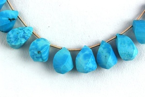 10 "Long 21 Pièces Naturel Turquoise Gemme Torsadé Goutte Forme Facettes Perles Collier pour Faire De Beaux Bijoux - Product Image 3