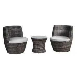 Sillas apilables de mimbre para exteriores, muebles de Patio, juegos de jardín