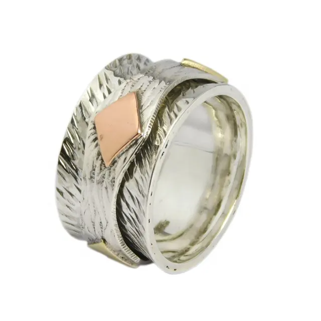 New Brand Collection 92.5 Silver Spinner Hammered Ring Beautiful Silver Jewelry For Unisex Ring Suppliers And Exporters new ring