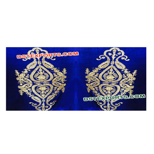 Boda real etapa Embrodried de último diseño boda azul oscuro telón de boda de fabricante de decoración - Product Image 1