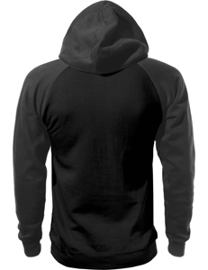Sweat à capuche 2 tons pour hommes, pull en Raglan Premium, noir et charbon de bois - Product Image 2