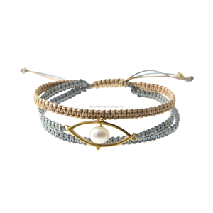 Bracelet en macramé bleu ciel uni Style bohème Bracelets en macramé colorés faits à la main personnalisés de haute qualité - Product Image 6