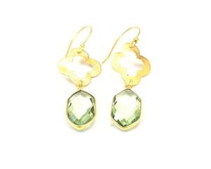 Boucles d'oreilles en améthyste verte Druzy à la mode en laiton plaqué or CZ pierre de naissance Style bohème bijoux suspendus en pierres précieuses - Product Image 2