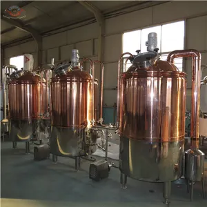 300L red copper commercial micro beer brewing equipment with mash tun and lauter tun