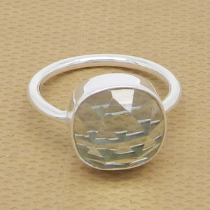 Natural Smoky Quartz 13x13mm <b>Cushion</b> Gemstone 925 Sterling Silver Bezal Set <b>Ring</b> for <b>Weddings</b> and Parties IG11193 - Product Image 2
