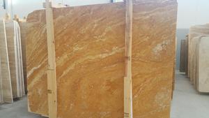 กระเบื้องหินธรรมชาติ Travertine สีเหลืองทอง2025ชิ้น100% แผ่นตัดไขว้ขนาดใหญ่ขัดมันขนาดตัดขัดมัน CEM-SLB-05-02ทำไก่งวง - Product Image 6