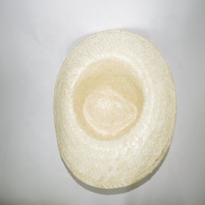 หมวกฟางของผู้ชายเวียดนามตกแต่งด้วยลูกปัดไม้สี - Product Image 4