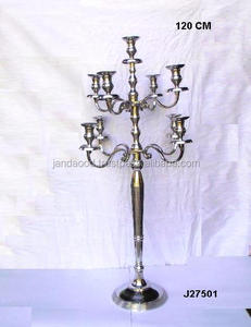Candelabro de Aluminio Fundido para Nueve Velas con Acabado de Espejo, Decoración de Bodas, Candelabros de Metal - Product Image 2