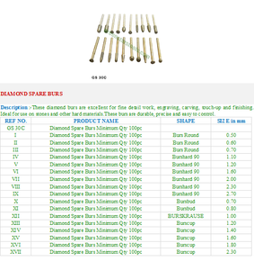 Diamond Spare Burs GS 30C Jewelry Repair <b>Tools</b> - Product Image 2