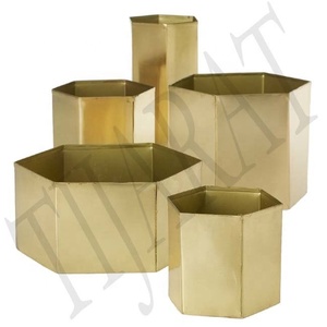 Recién llegado, jarrón de mesa de hierro hecho a mano con acabado dorado, logotipo personalizado, decoración de boda, hogar, Hotel, venta al por mayor, boda de Metal - Product Image 2