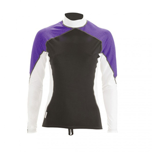 เสื้อกั๊กแขนยาวพิมพ์ลายมีซิปด้านหน้าสำหรับผู้หญิงเสื้อแรชการ์ดสีดำสีเทาดีไซน์ใหม่ - Product Image 2