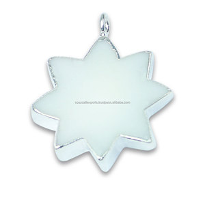 Colgantes y Dijes Grandes de Joyería con Diseño de Estrella Turquesa Monalisa, Bañados en Rodio Plateado, para Fiestas - Product Image 3