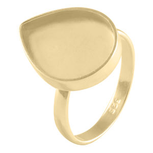 Bague en argent sterling plaqué or, sertie d'un ovale, style classique, cadeau de mariage, fiançailles, fête, anniversaire, unisexe - Product Image 4