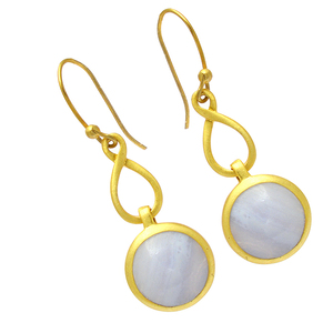 Boucle d'oreille en argent sterling 925 ronde silex pierre précieuse hameçon boucles d'oreilles design boucle d'oreille unique pour cadeau d'anniversaire de mariage. - Product Image 2