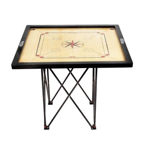 Panneau de carrom en bois naturel avec logo personnalisé 4 mm contreplaqué Surface de jeu bordure en bois dur haute 29x29 pouces revêtement brillant pour enfants - Product Image 3