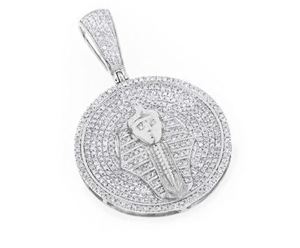Liontin Berlian Kepala Firaun Mesir Dalam Liontin Emas 14K, Liontin Hip Hop, Berlian Alami Hiphop