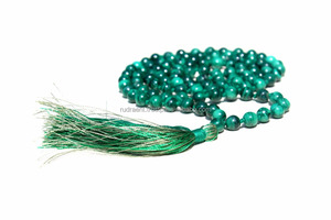 108ลูกปัดมาลาไคต์สไตล์โบฮีเมียนสร้อยคอแบบผูกปมสำหรับงานปาร์ตี้และของขวัญรายการทางศาสนาของชาวพุทธ - Product Image 3