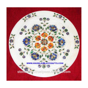 Plateau à incrustation en marbre, plaque Unique - Product Image 1