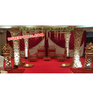 Ensemble de manchettes dorées en Fiber, sculpté, massif pour mariage, livraison rapide - Product Image 1