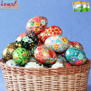 Décoration d'oeuf de Pâques en bois peint floral vert Décor de printemps rustique pour la chasse aux oeufs de Pâques et l'affichage de Table de vacances - Product Image 4