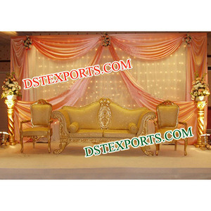 Muebles de Diseño para Bodas, Escenario para Recepción de Bodas Musulmanas, Conjunto de Sofás Sencillos para Bodas, Sillas Vidhi, Nuevo Diseño de Madera para Bodas - Product Image 1