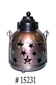 Lanterne décorative à la maison de finition enduite de poudre blanche accrochant la lanterne décorative de bougie pour Noël et le mariage - Product Image 3