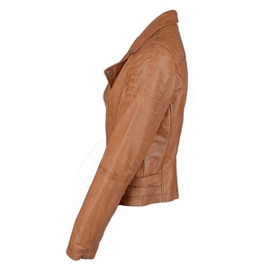 Brando ผู้หญิงหนัง Cowhide จริงคุณภาพดีที่สุดสไตล์ 4 ฤดูกาลแจ็คเก็ตผู้หญิงแจ็คเก็ตหนังแฟชั่นผู้หญิงราคาต่ําสุด - Product Image 2