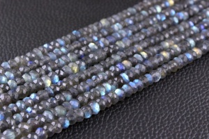 Fabulosas Cuentas de Labradorita Natural Facetadas en Forma de Rondelle, Color Azul Brillante, 6mm, Calidad AAAA, Genuinas, Venta al Por Mayor - Product Image 3