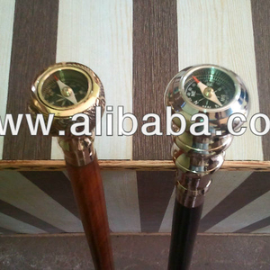 Bastón de madera hecho a mano con mango de brújula Náutica de latón, bastones para caminar de madera con mango de brújula de latón - Product Image 3