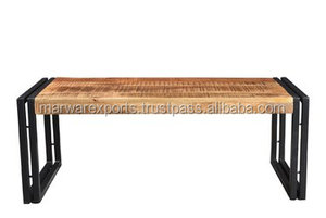 Rắn xoài bằng gỗ hàng đầu và sắt cơ sở gấp Bàn cà phê là sử dụng tốt nhất cho phòng khách - Product Image 2