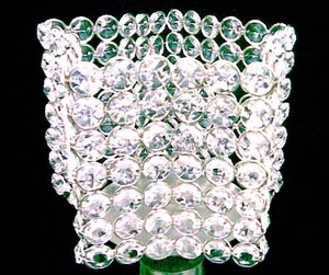 Silver Finish <b>Crystal</b> Vase and Pillar Holder <b>for</b> Home Decor and Gifts Handcrafted <b>Crystal</b> <b>Crafts</b> - Product Image 4