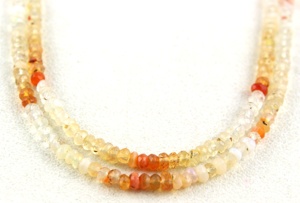 16 Inch Long Strand Beautiful Natural Mexican Fire Opal Gemstone Faceted Rondelle <b>Beads</b> for Handmade Jewelry Making - Product Image 2