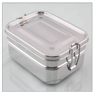 Boîte à lunch durable en acier inoxydable avec couvercle étanche et compartiments pour l'école, le bureau et les voyages disponibles à la vente - Product Image 2