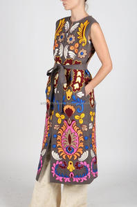 Manteau brodé pour femmes, veste longue Vintage Tribal bohémien, multi-couleurs, suzuki lourd, sans manches, taille libre, Style Banjara, veste tendance, nouvelle collection - Product Image 2
