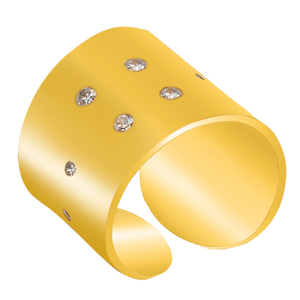 Anillo de Plata de Ley 925 unisex Zirconia cúbica natural chapado en oro CASA DE PLATA fabricación al por mayor para fiestas de boda - Product Image 1