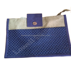 Sac de plage en jute et coton avec fermeture éclair, doublure en lin, style tendance - Product Image 1