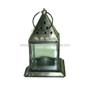 Lanterne à bougie décorative d'intérieur Lanterne en métal de haute qualité Coupe-vent Petite lanterne à bougie de cabane Vaisselle - Product Image 4